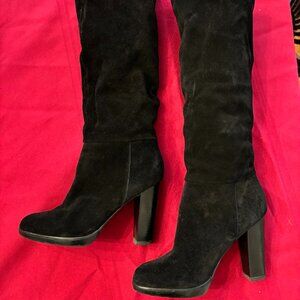 Black Suede Knee High Boots